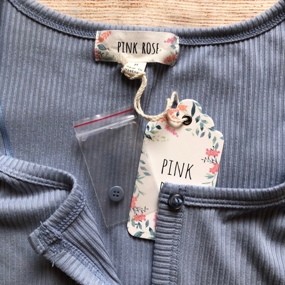 NWT Pink Rose Crop Top - Picture 3 of 6